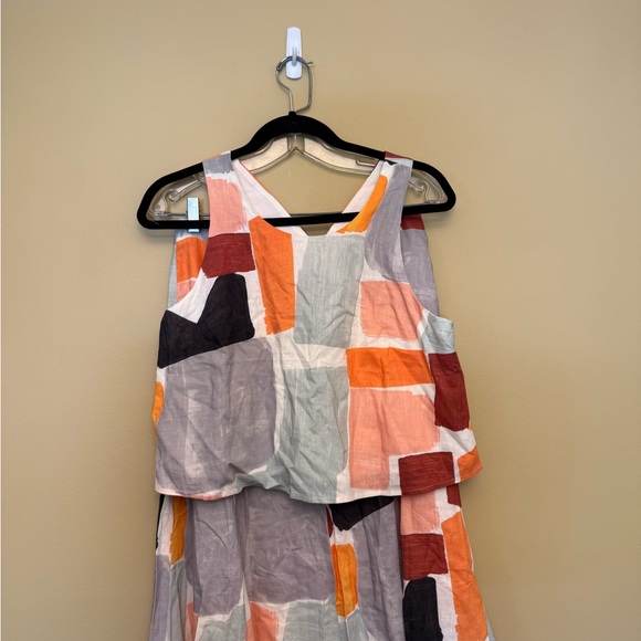 Anthropologie Dresses & Skirts - Anthropologie Set, Orange Pink Maxi A-line Skirt & Top